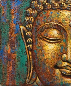 仏教徒 Painting - 青銅の仏頭 仏教